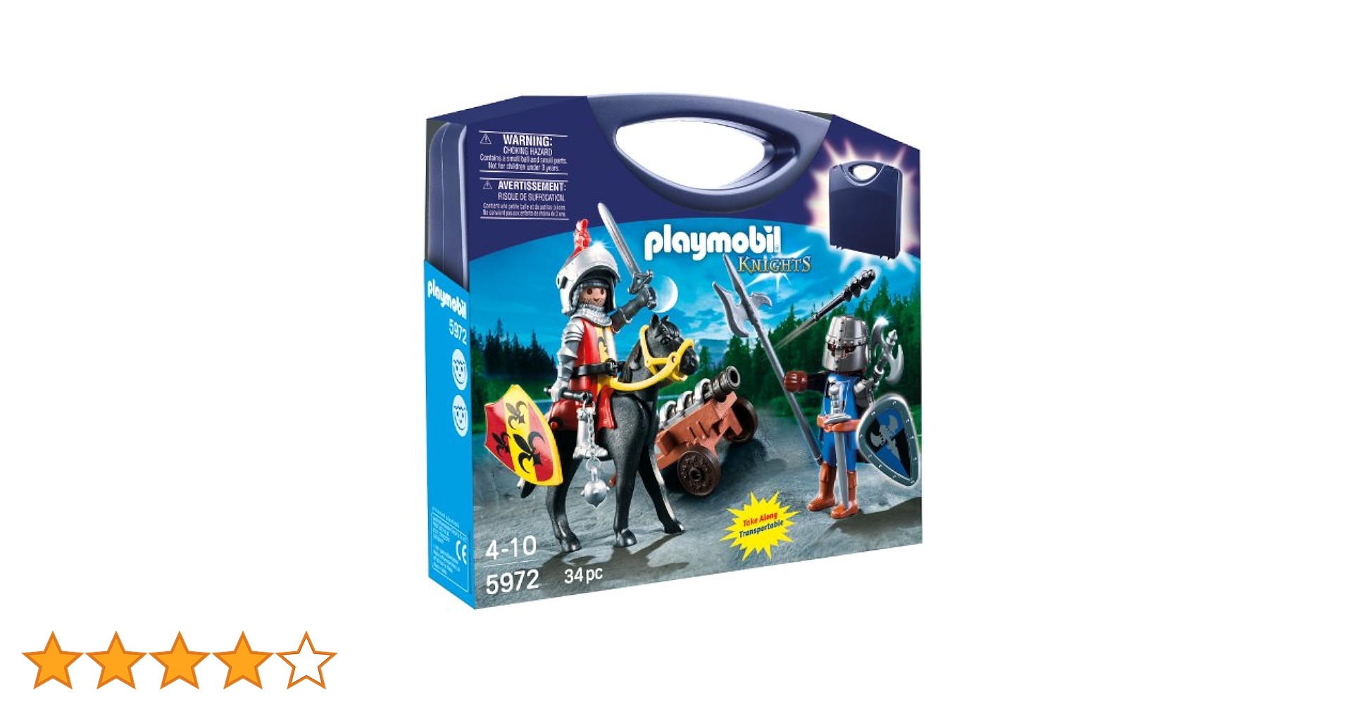 新品 PLAYMOBIL 5972 キャリーケース ナイト 騎士 PLAYMOBIL 5972 Knights with Carrying Case 2 Figures Cannon